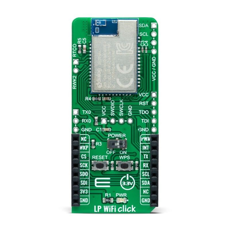 1 pcs - MikroElektronika LP WiFi Click DA16200 Add On Board for mikroBUS socket 2.4GHz MIKROE-4836