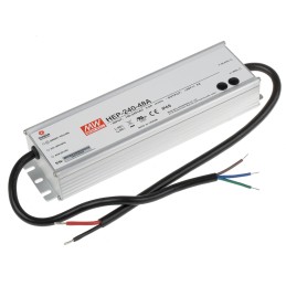 1 pcs - MEAN WELL Switching Power Supply, HEP-240-48A, 48V dc, 5A, 240W, 1 Output, 127 - 431 V dc, 90 - 305 V ac