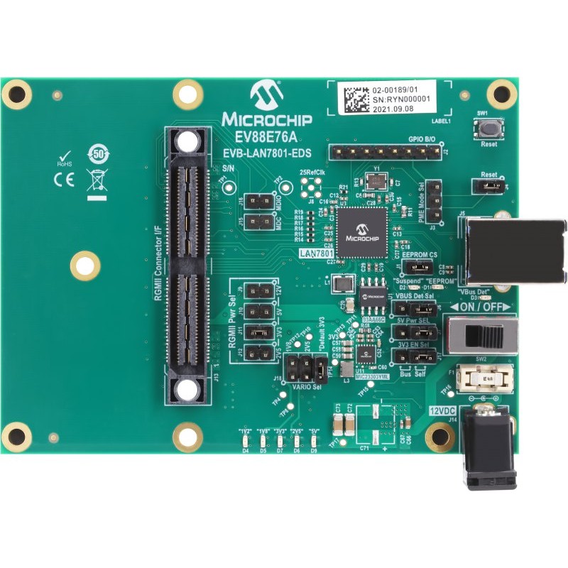 1 pcs - Microchip EVB-LAN7801-EDS Evaluation Board Evaluation Board for LAN7801 EV88E76A