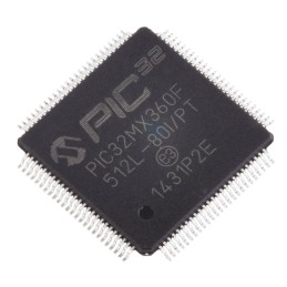 1 pcs - Microchip PIC32MX360F512L-80I/PT, 32bit PIC Microcontroller, PIC32MX, 80MHz, 12 kB, 512 kB Flash, 100-Pin TQFP