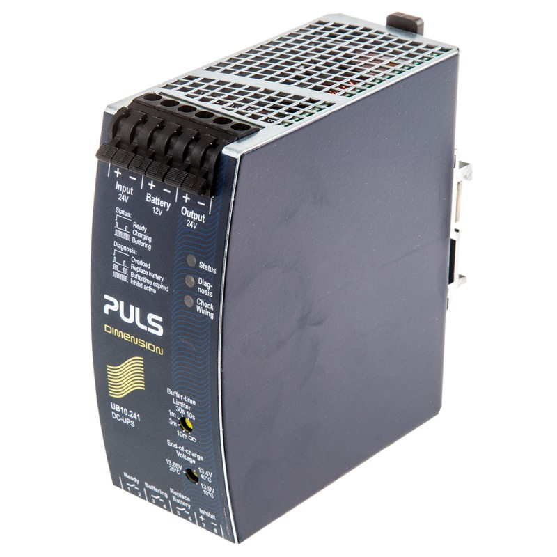 1 pcs - PULS 22.5 - 30V dc Input DIN Rail Uninterruptible Power Supply (240W), DIMENSION