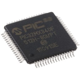 1 pcs - Microchip PIC32MX340F512H-80I/PT, 32bit PIC Microcontroller, PIC32MX, 80MHz, 12 kB, 512 kB Flash, 64-Pin TQFP