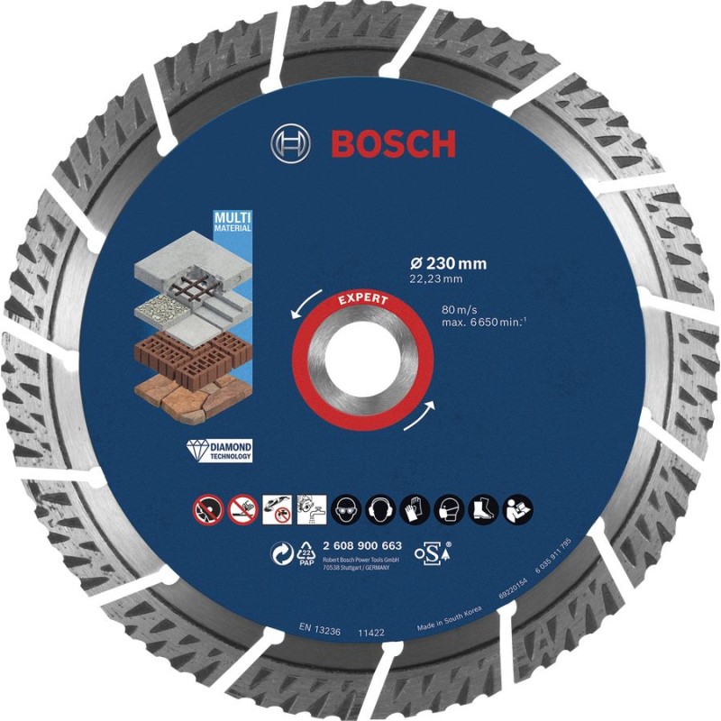 1 pcs - Bosch Diamond Cutting Disc, 230mm x 2.4mm Thick