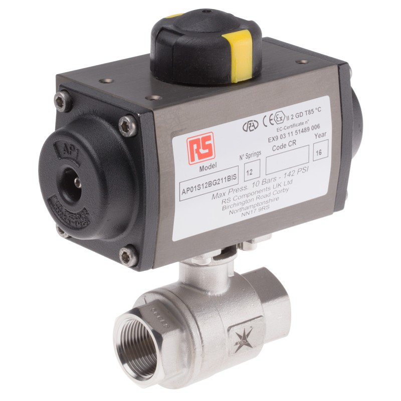 1 pcs - RS PRO Ball type Pneumatic Actuated Valve, BSP 3/4in, 1000 psi