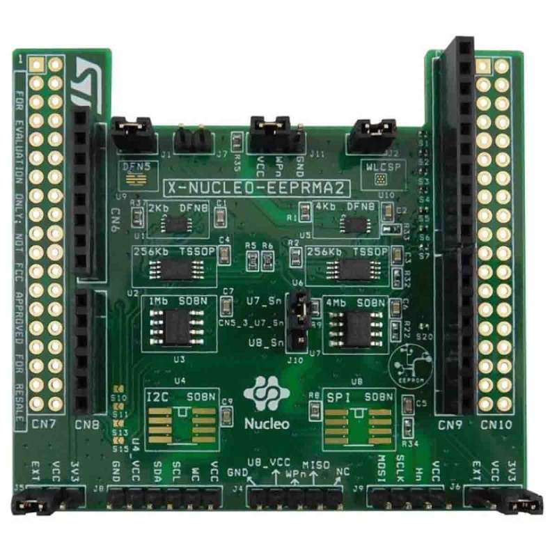 1 pcs - STMicroelectronics X-NUCLEO-EEPRMA2, Standard I²C and SPI EEPROM memory expansion board based on M24xx and M95xx series