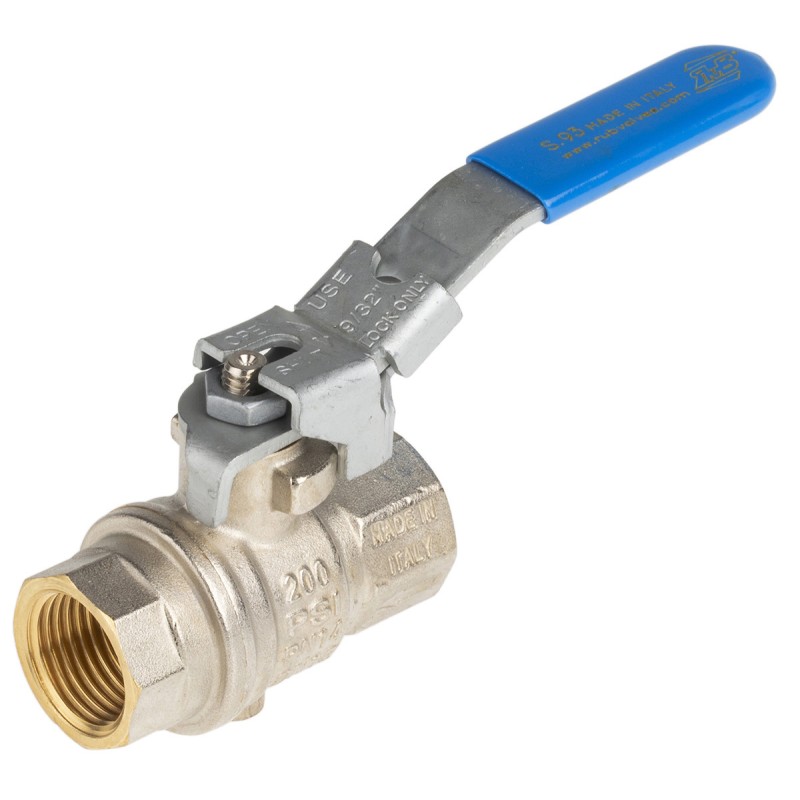 1 pcs - RS PRO Brass Full Bore, 2 Way, Ball Valve, BSP 1/2in, 14bar Operating Pressure