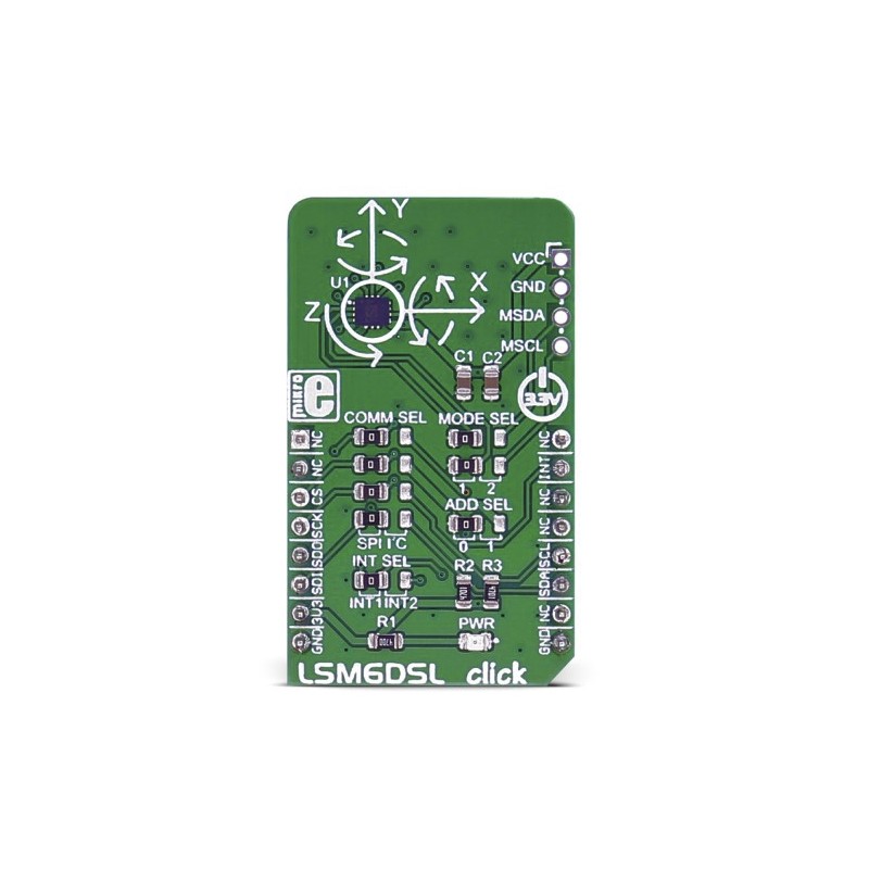 1 pcs - MikroElektronika LSM6DSL Click I2C, SPI