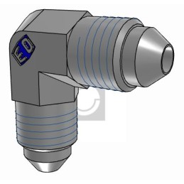 1 pcs - Parker Hydraulic Elbow Compression Tube Fitting UNF 7/16-20 Male to UNF 7/16-20 Male, 4EMTXS