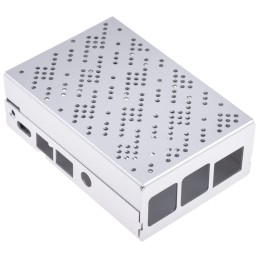 1 pcs - Okdo Aluminium Case for use with Raspberry Pi 4 Model in Grey