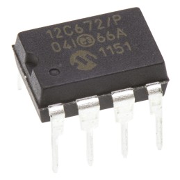 1 pcs - Microchip PIC12C672-04I/P, 8bit PIC Microcontroller, PIC12C, 4MHz, 2048 EPROM, 8-Pin PDIP