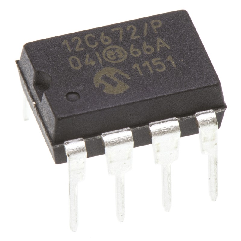 1 pcs - Microchip PIC12C672-04I/P, 8bit PIC Microcontroller, PIC12C, 4MHz, 2048 EPROM, 8-Pin PDIP