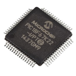 1 pcs - Microchip PIC18F67K22-I/PT, 8bit PIC Microcontroller, PIC18F, 64MHz, 1 kB, 128 kB Flash, 64-Pin TQFP