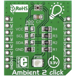 1 pcs - MikroElektronika Ambient 2 Click Light Sensor mikroBus Click Board for OPT3001