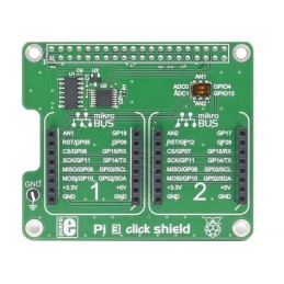 1 pcs - MikroElektronika Pi 3 Click Shield with 2 mikroBUS Sockets for Raspberry Pi
