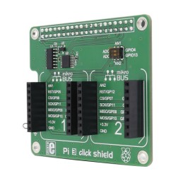 1 pcs - MikroElektronika Pi 3 Click Shield with 2 mikroBUS Sockets for Raspberry Pi