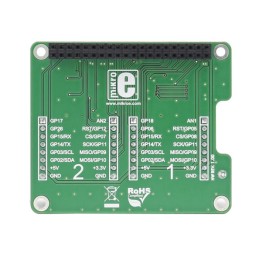 1 pcs - MikroElektronika Pi 3 Click Shield with 2 mikroBUS Sockets for Raspberry Pi