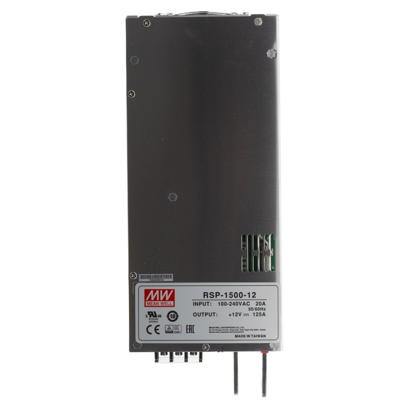 1 pcs - MEAN WELL Switching Power Supply, RSP-1500-12, 12V dc, 125A, 1.5kW, 1 Output, 127 - 370 V dc, 90 - 264 V