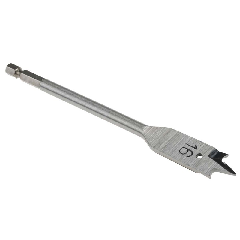 1 pcs - RS PRO Chrome Vanadium Steel Flat Wood Drill Bit, 16mm Diameter, 152.4 mm Overall