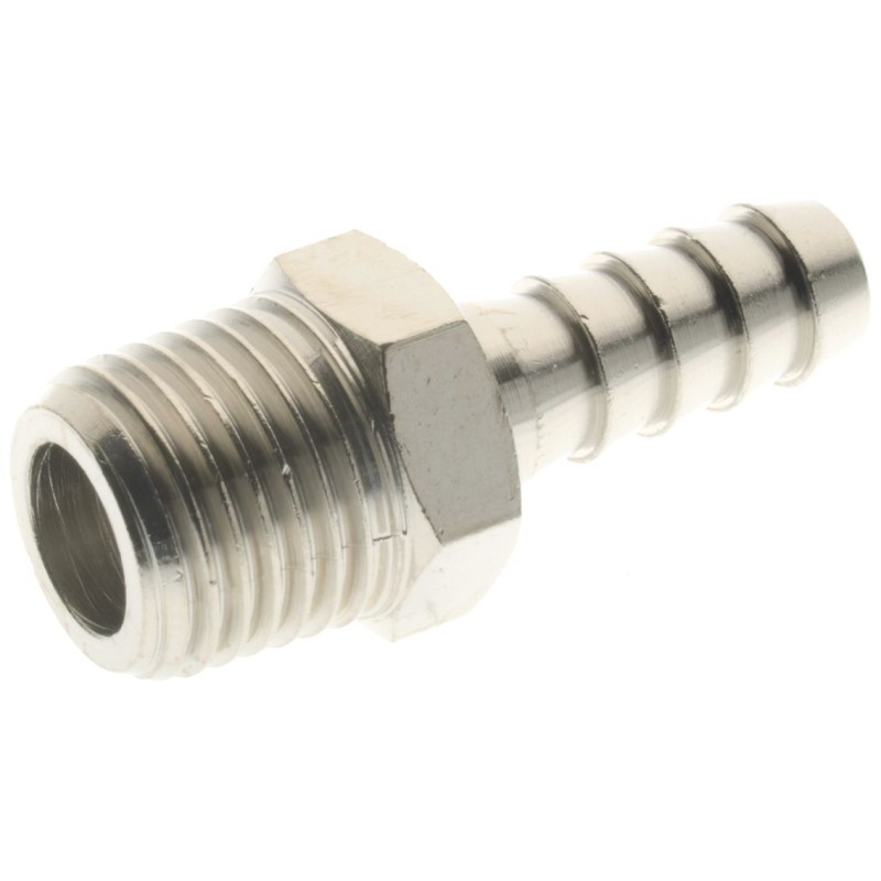 10 pcs - RS PRO Hose Connector, BSPT 1/4in 8mm ID, 100 bar