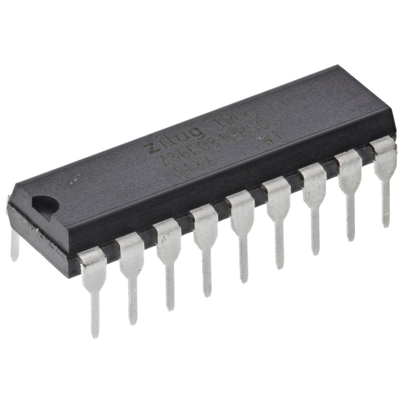 1 pcs - Zilog Z86E0812PSG1866, 8bit Z8 Microcontroller, Z8, 12MHz, 2 kB EPROM, 18-Pin PDIP