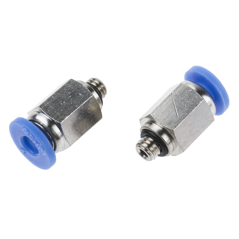 10 pcs - RS PRO Straight Threaded Adaptor, M5 Male to Push In 4 mm, Threaded-to-Tube Connection Style