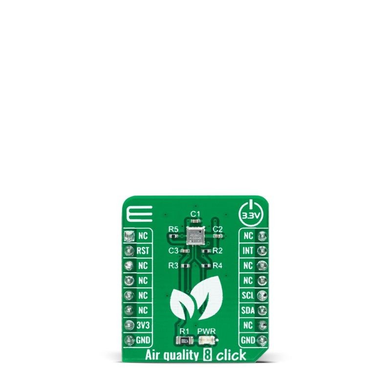 1 pcs - MikroElektronika Air quality 8 Click Air Quality Sensor Add On Board for ZMOD4510 mikroBUS socket