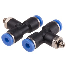 10 pcs - RS PRO Tee Threaded Adaptor, Push In 4 mm to Push In 4 mm, Threaded-to-Tube Connection Style