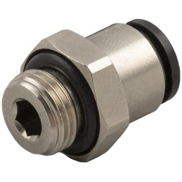 10 pcs - RS PRO Push-in Fitting, G 1/8 Male to Push In 6 mm, Threaded-to-Tube Connection Style