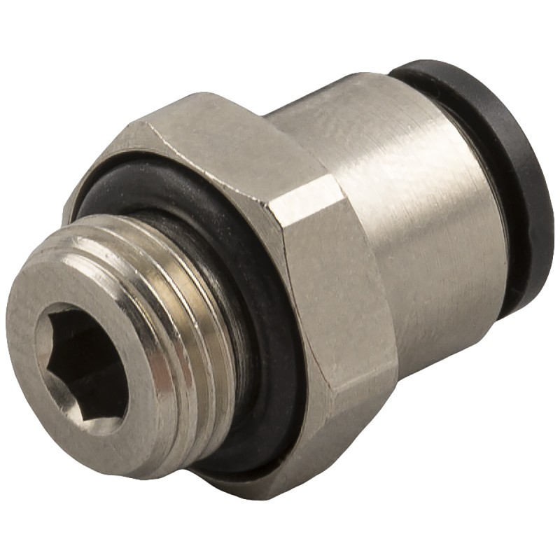 10 pcs - RS PRO Push-in Fitting, G 1/8 Male to Push In 6 mm, Threaded-to-Tube Connection Style