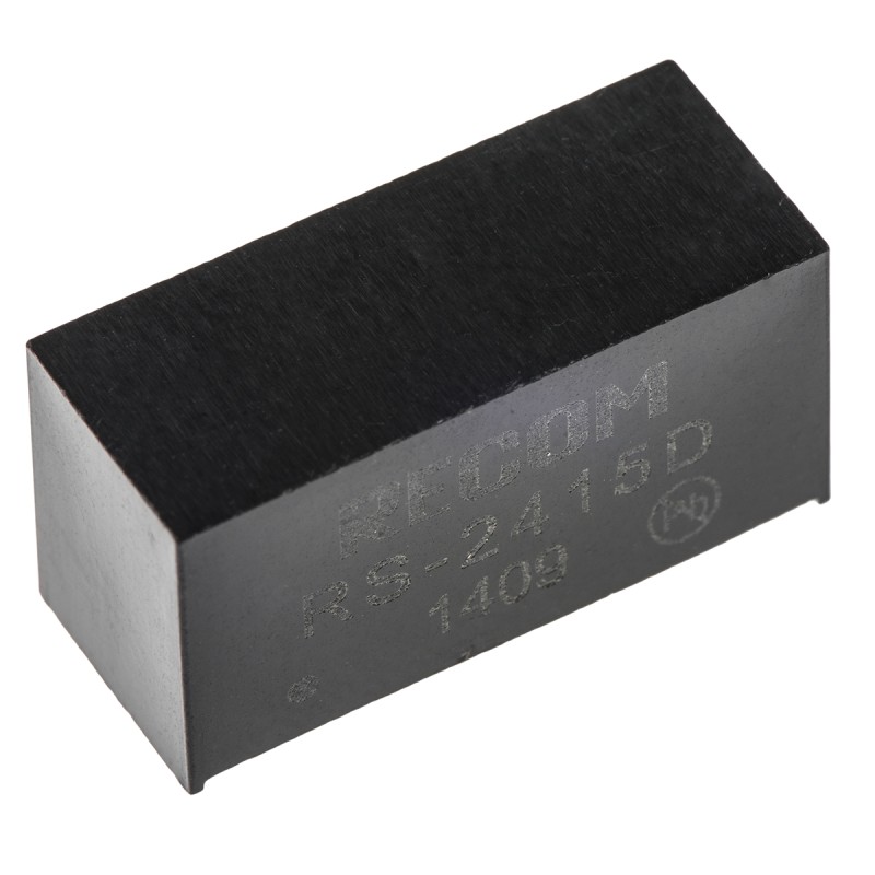 1 pcs - Recom RS DC-DC Converter, ±15V dc/ ±67mA Output, 18 - 36 V dc Input, 2W, Through Hole, +85°C Max Temp -40°C Min