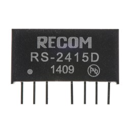 1 pcs - Recom RS DC-DC Converter, ±15V dc/ ±67mA Output, 18 - 36 V dc Input, 2W, Through Hole, +85°C Max Temp -40°C Min