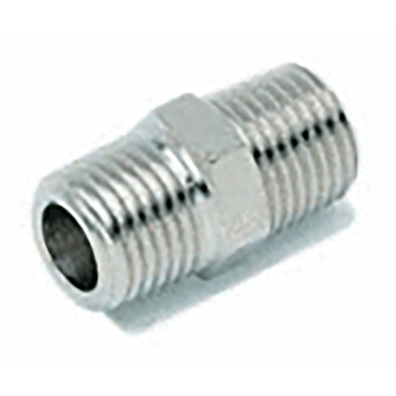 10 pcs - RS PRO Brass Pipe Fitting, Straight Threaded Nipple, Male 1/4in to Male 1/4in