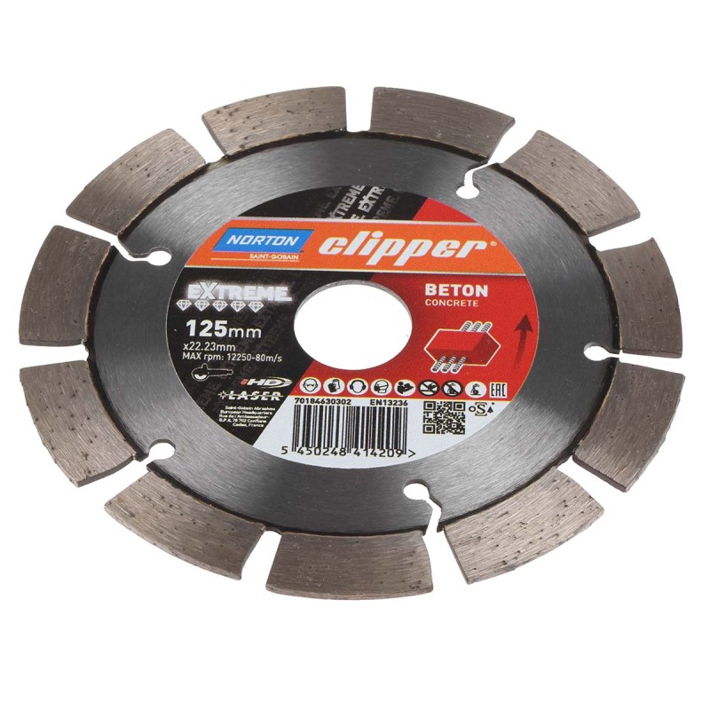 1 pcs - Norton Diamond Cutting Disc, 125mm, Classic, 1 in pack