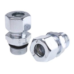 2 pcs - Parker GE-R-ED Series Straight Threaded Adaptor, G 1/2 Male to Push In 15 mm, Threaded-to-Tube Connection Style