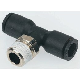 2 pcs - Legris LF3000 Series Tee Threaded Adaptor, Push In 10 mm to Push In 10 mm, Threaded-to-Tube Connection Style