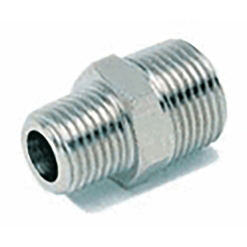 10 pcs - RS PRO Brass Pipe Fitting, Straight Threaded Fitting, Male 1/8in to Male 1/4in