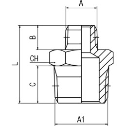 10 pcs - RS PRO Brass Pipe Fitting, Straight Threaded Fitting, Male 1/8in to Male 1/4in
