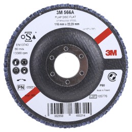 1 pcs - 3M 566A Zirconia Aluminium Flap Disc, 115mm, Medium Grade, P80 Grit, PN65026