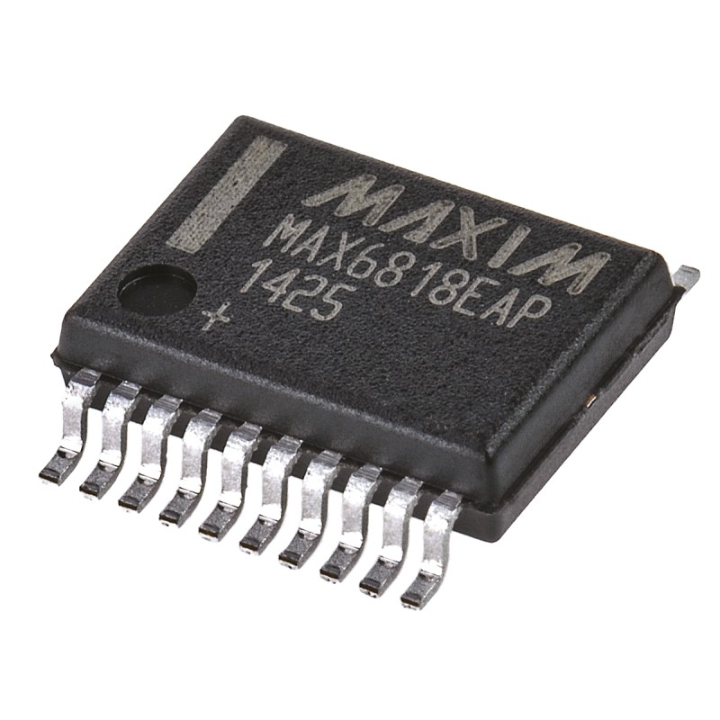 1 pcs - Maxim Integrated MAX6818EAP+, Bounce Eliminator Circuit, 8-Channel, 2.7 V to 5.5 V, 20-Pin SSOP