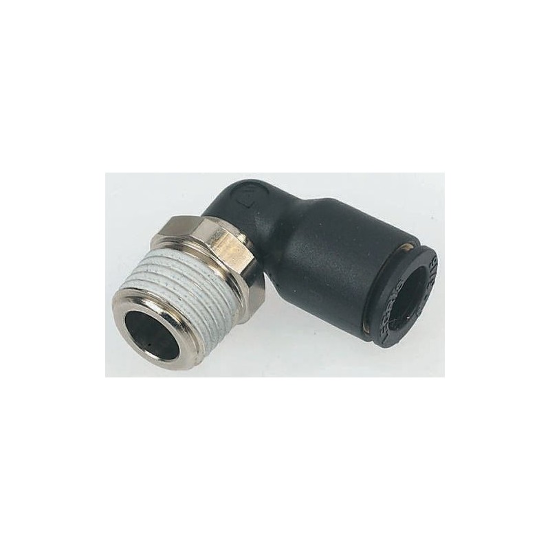 2 pcs - Legris LF3000 Series Elbow Threaded Adaptor, R 1/4 Male to Push In 12 mm, Threaded-to-Tube Connection Style
