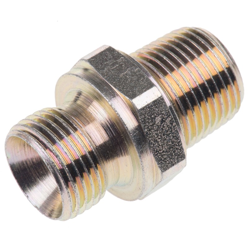 2 pcs - Parker Hydraulic Straight Threaded Adaptor G 3/8 to R 3/8 Male, 6-6F3MK4S