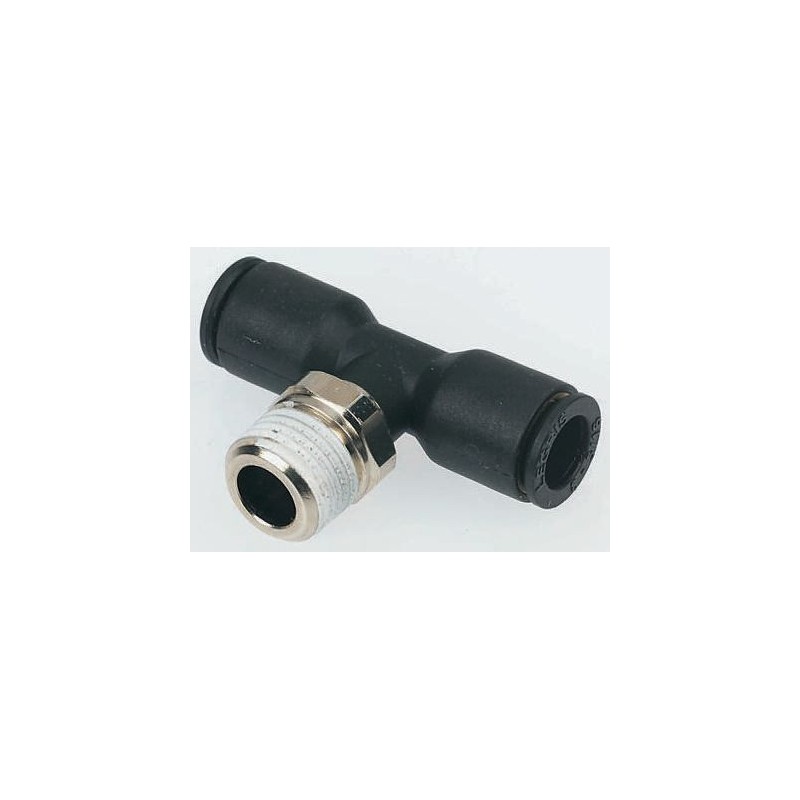 2 pcs - Legris LF3000 Series Tee Threaded Adaptor, Push In 10 mm to Push In 10 mm, Threaded-to-Tube Connection Style