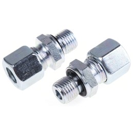 2 pcs - Parker GE-R-ED Series Straight Threaded Adaptor, G 1/4 Male to Push In 10 mm, Threaded-to-Tube Connection Style