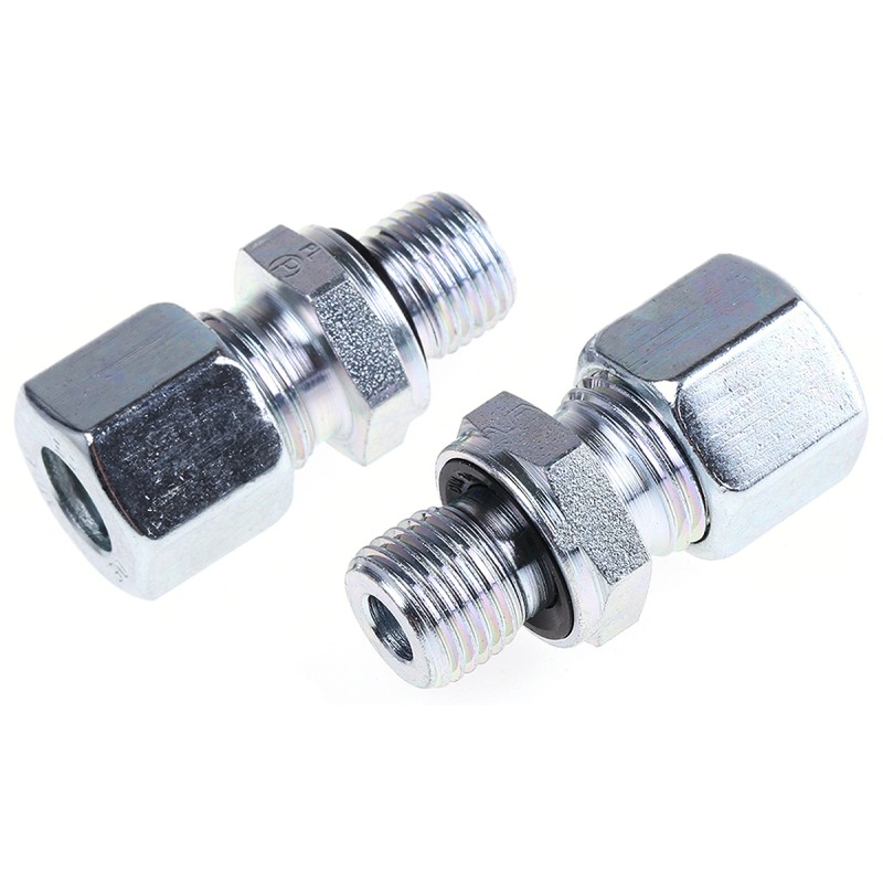 2 pcs - Parker GE-R-ED Series Straight Threaded Adaptor, G 1/4 Male to Push In 10 mm, Threaded-to-Tube Connection Style