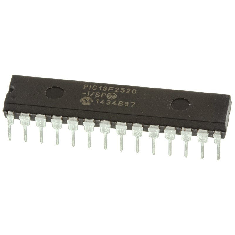 1 pcs - Microchip PIC18F2520-I/SP, 8bit PIC Microcontroller, PIC18F, 40MHz, 32 kB, 256 B Flash, 28-Pin SPDIP
