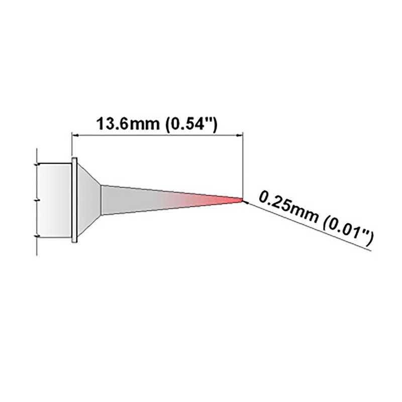 1 pcs - Thermaltronics 0.25 mm Micro Fine Soldering Iron Tip for use with TMT-2000S-SM