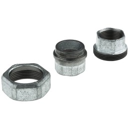 2 pcs - Georg Fischer Black Oxide Malleable Iron Fitting Taper Seat Union, Female BSPP 1in to Female BSPP 1in