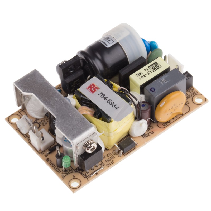 1 pcs - MEAN WELL Switching Power Supply, EPS-25-12, 12V dc, 2.1A, 25W, 1 Output, 120 - 370 V dc, 85 - 264 V ac