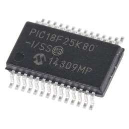 1 pcs - Microchip PIC18F25K80-I/SS, 8bit PIC Microcontroller, PIC18F, 64MHz, 32 kB Flash, 28-Pin SSOP