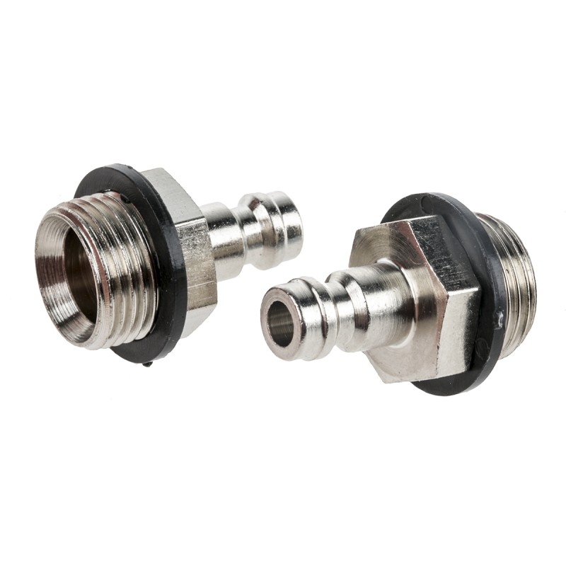 5 pcs - RS PRO Brass Male Pneumatic Quick Connect Coupling, G 3/8 Male Threaded